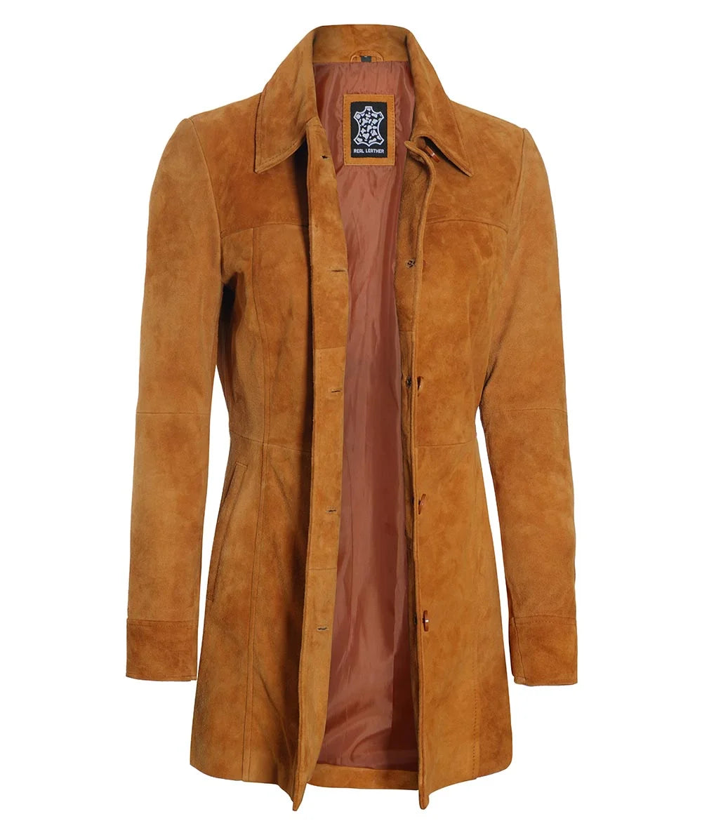 Kandis Suede Jacket Women, Brown