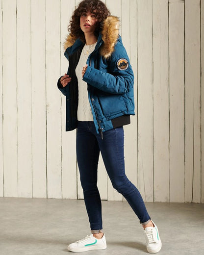 Womens-Superdry-Blue-Everest-Hooded-Bomber-Jacket