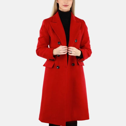 Womens Christmas Red Long Wool Coat Buy