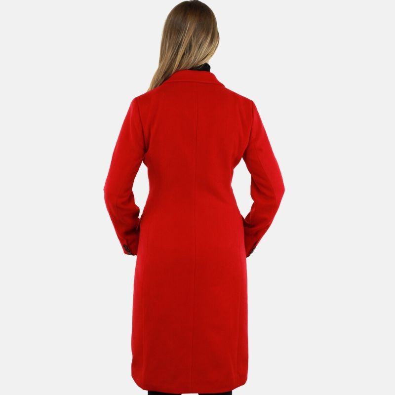 Womens Christmas Red Long Wool Coat For Sale