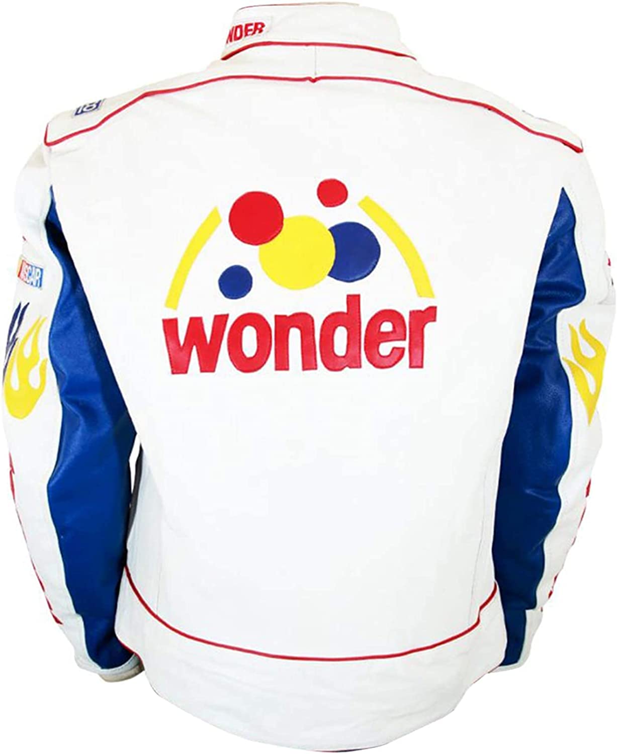 Wonder White Ricky Racing Leather Jacket, Back