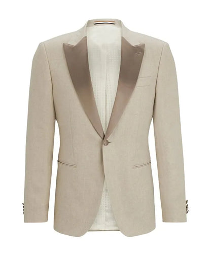David Trendy Beige Wedding Suit