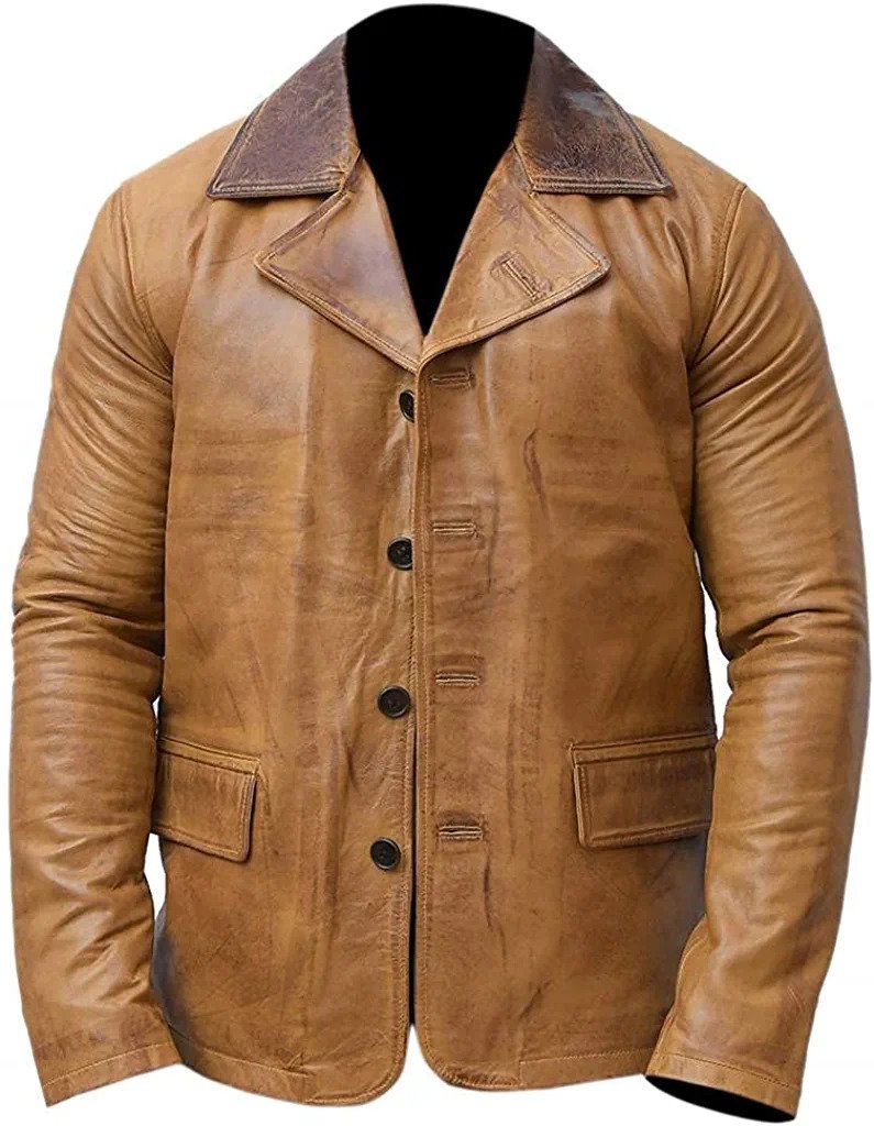 Arthur Morgan Leather Blazer Men, Brown