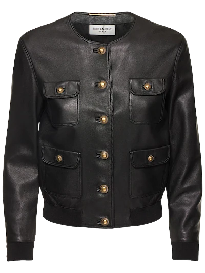 Saint Laurent Patch Leather Jacket
