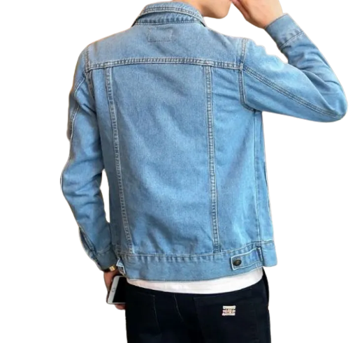 Casual Classic Denim Loose Trucker Jacket, Blue