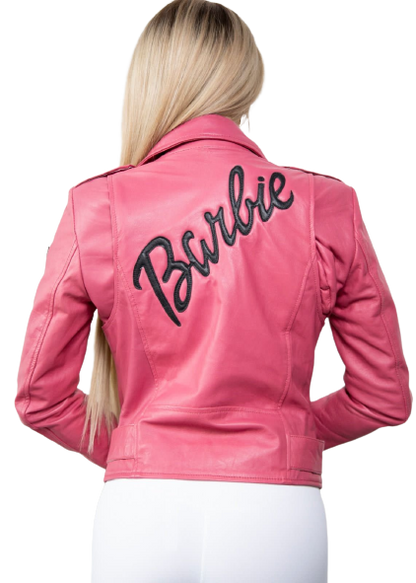 Halloween Jacket - Barbie Girl Pink Leather Jacket  Back Look 