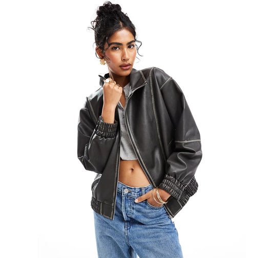 funnel-neck-leather-jacket