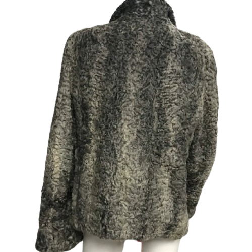 Vintage Grey Astrakhan Shearling Fur Coat