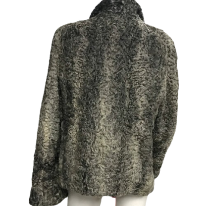 Vintage Grey Astrakhan Shearling Fur Coat