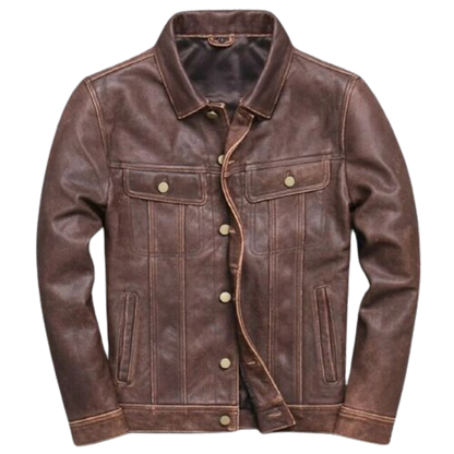 Stylish Slim Biker Jacket Men, Brown