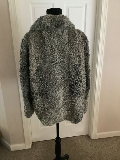 Vintage Grey Astrakhan Shearling Fur Coat