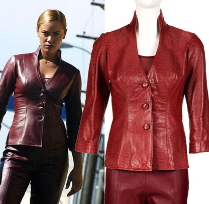 Red Leather Jacket For Her