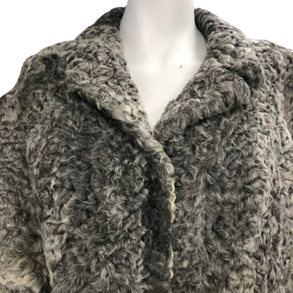 Vintage Grey Astrakhan Shearling Fur Coat