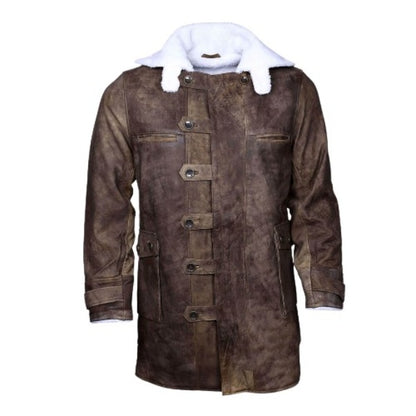 Halloween Jacket - Men Leather Coat With Fur