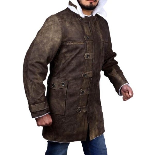 Halloween Jacket - Men Leather Coat With Fur