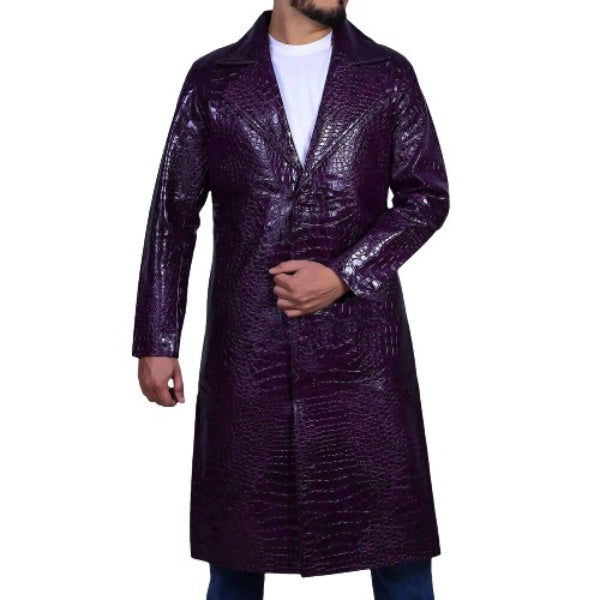 Joker Purple Leather Coat