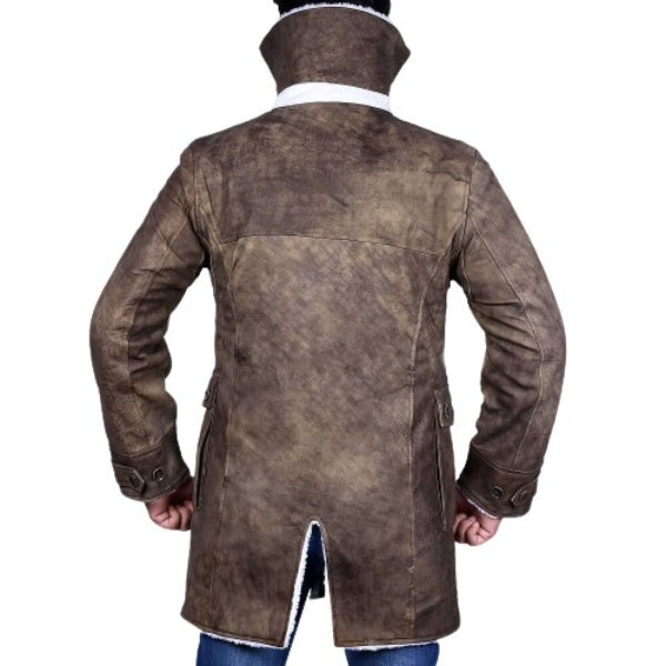 Halloween Jacket - Men Leather Coat With Fur