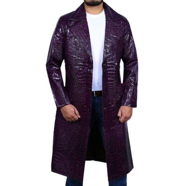 Joker Purple Leather Coat