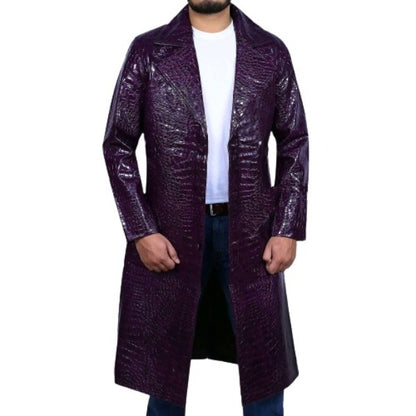 Joker Purple Leather Coat