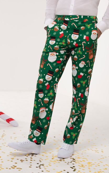 Christmas Santa Green Suit