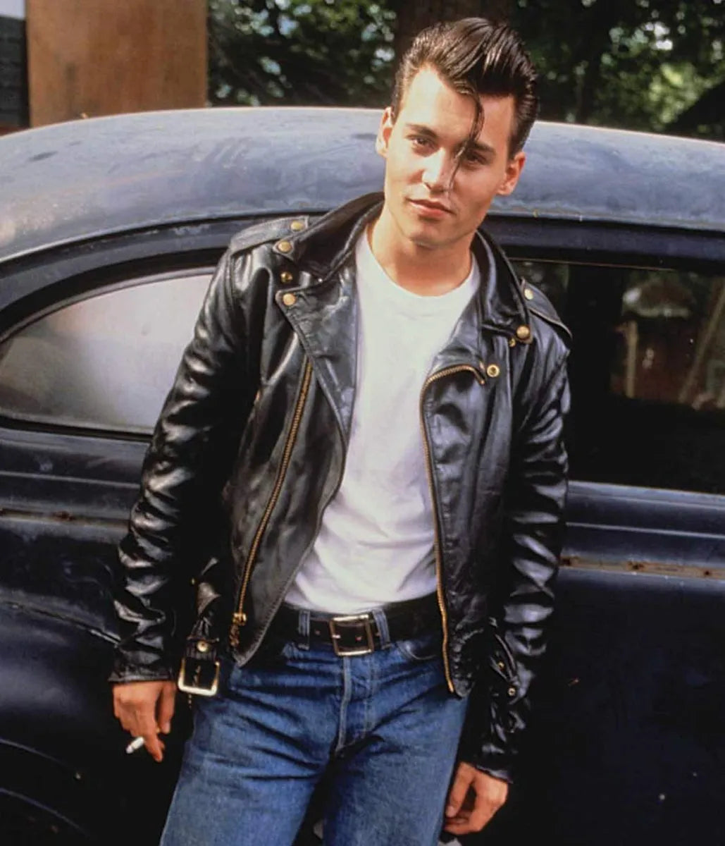 Johnny Depp Cry Baby Black Leather Jacket