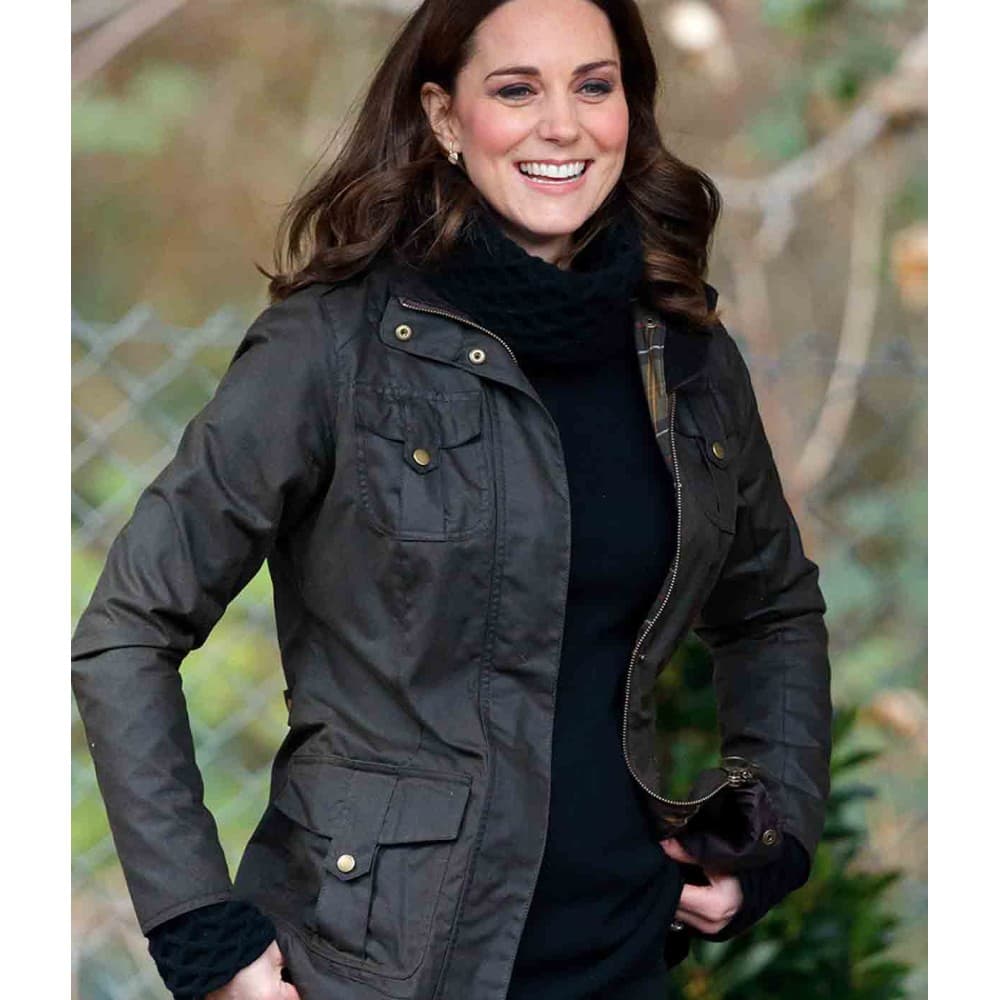 Halloween Jacket - Kate Middleton Casual Brown Leather Jacket  Zing Apparel 