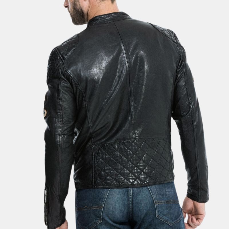 Leather Movie Jacket Men, Black