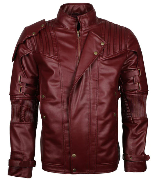 Genuine Lambskin Leather Bike Men, Maroon