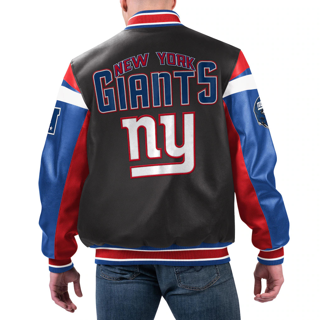  mens g iii sports by carl banks black new york giants full zip varsity jacket