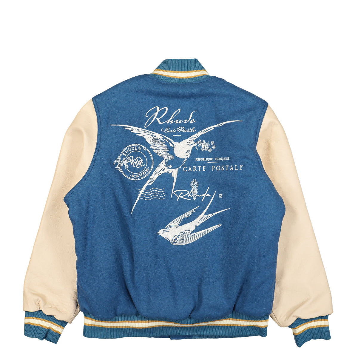 Blue Sparrow Letterman Varsity Jacket Slate/Cream