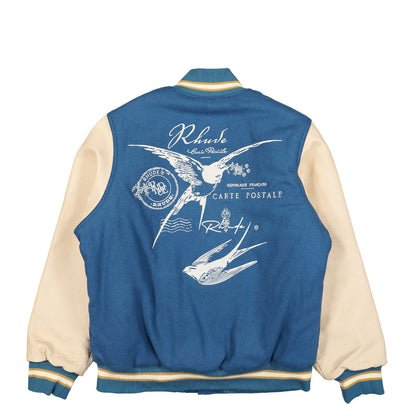 Blue Sparrow Letterman Varsity Jacket Slate/Cream