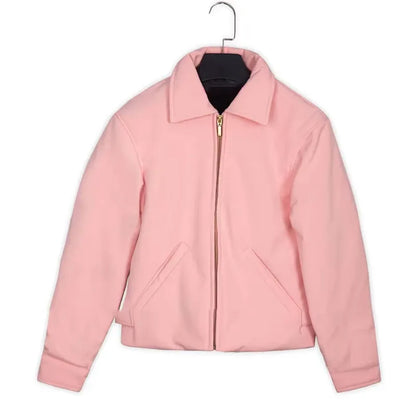 rise of the pink ladies grease pink cotton jacket