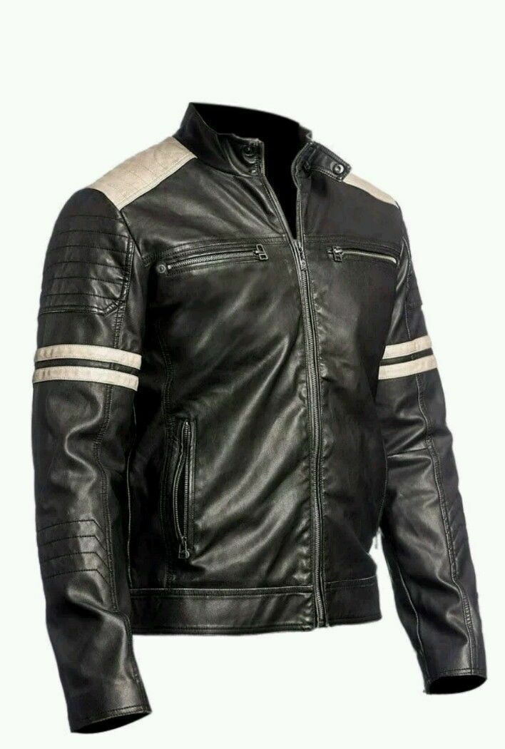 Cafe Racer Vintage Retro Motorbike Leather Jacket