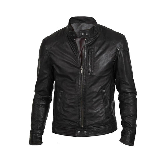 Collar Strap Movie Jacket Men Black