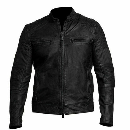 Men’s Elegant Black Biker Leather Jacket