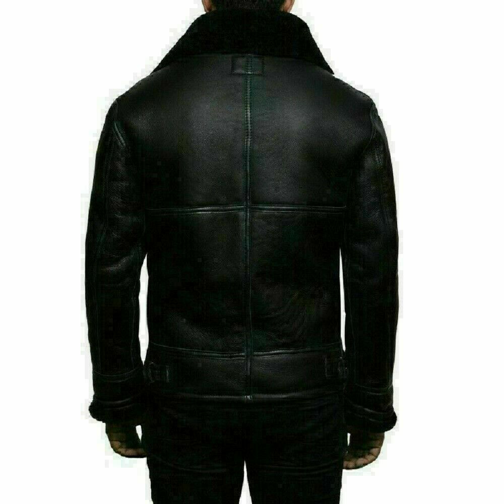 Pilot Aviator Bomber Jacket Men, Black