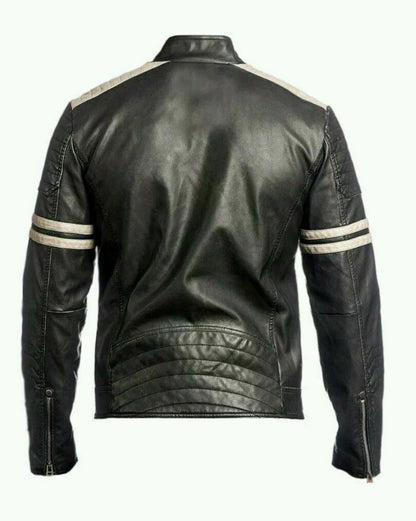 Cafe Racer Vintage Retro Motorbike Leather Jacket