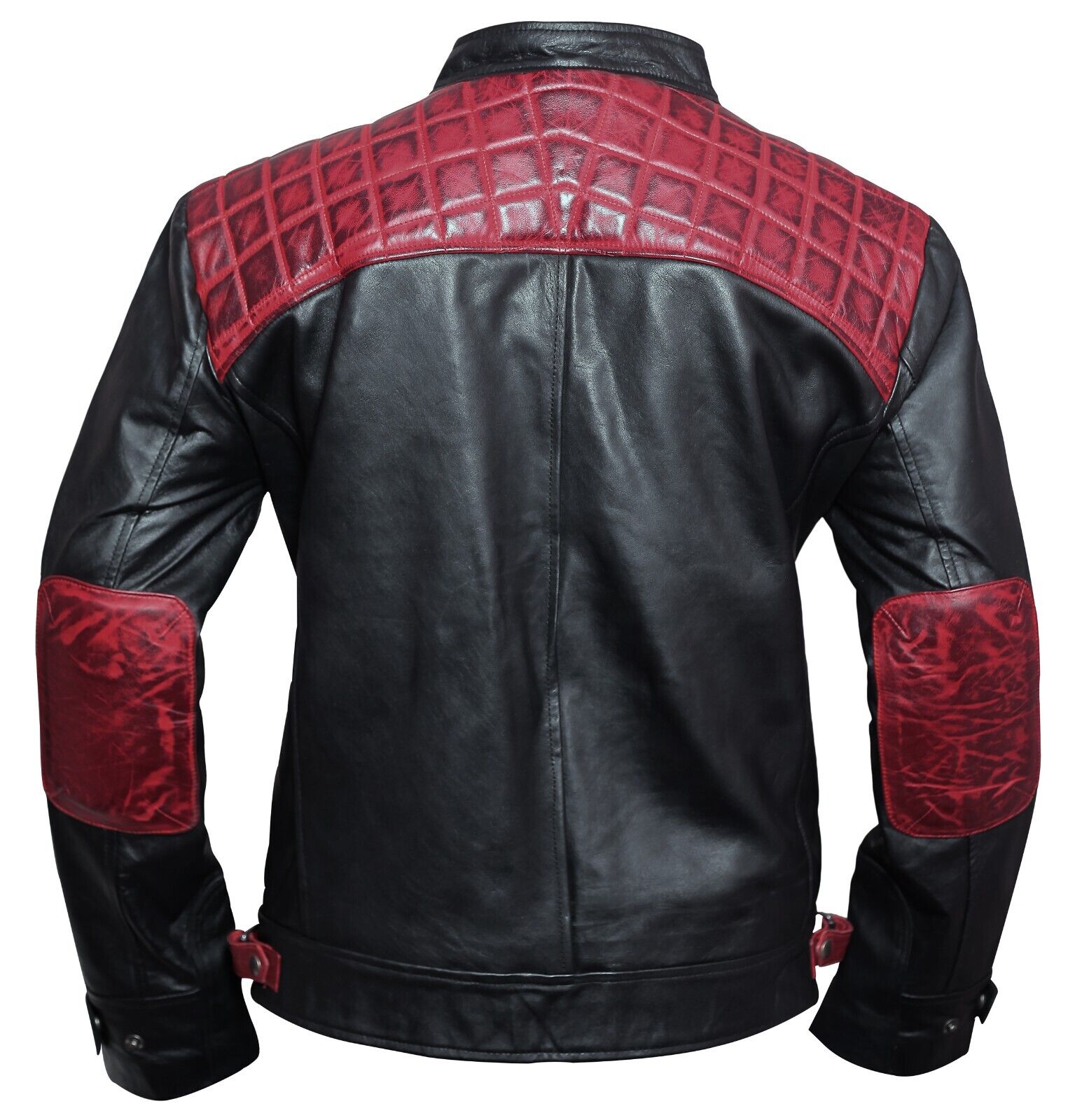 Halloween Jacket - Rollins Black and Maroon Leather Jacket Back Look 