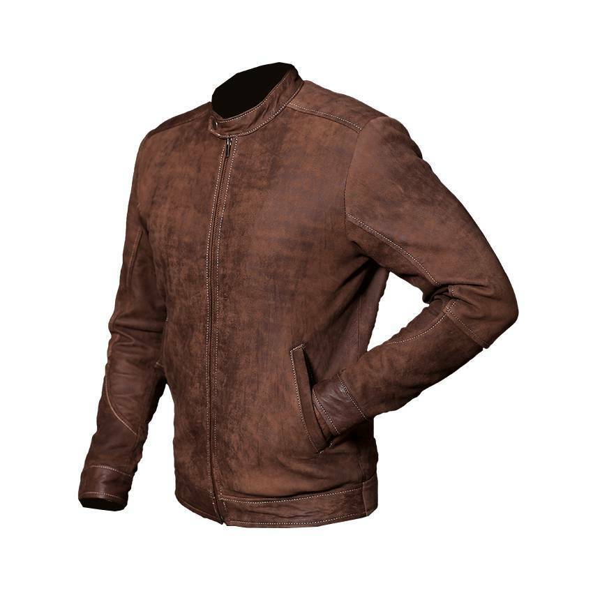 Signature Brown Distressed Leather Jacket, Sleeves