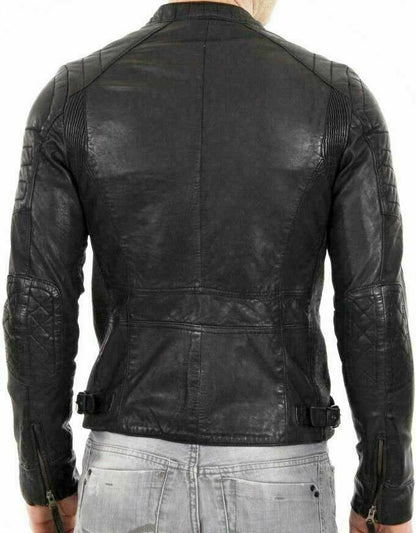 Men's Quilted Brando Retro Cafe Racer Jacket