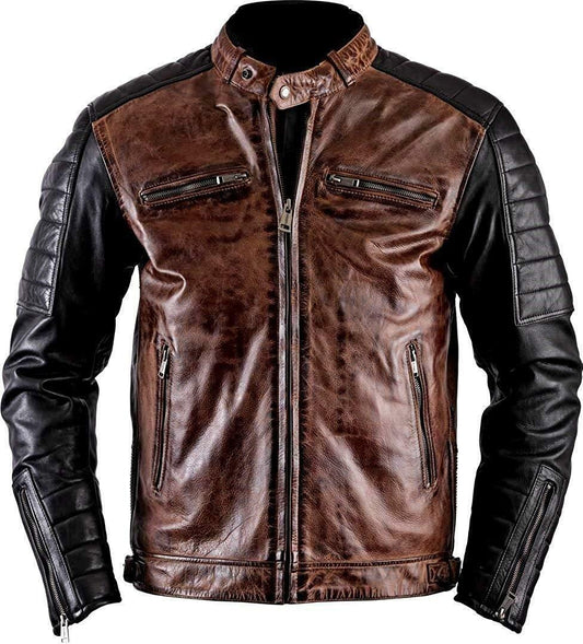 Handmade Brando Leather Biker Jacket Men