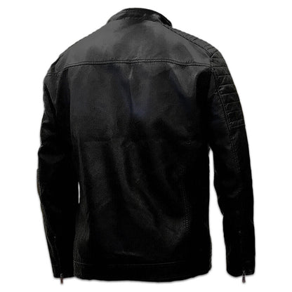 Hunter Pro Sheep Hide Leather Jacket, Black, Back