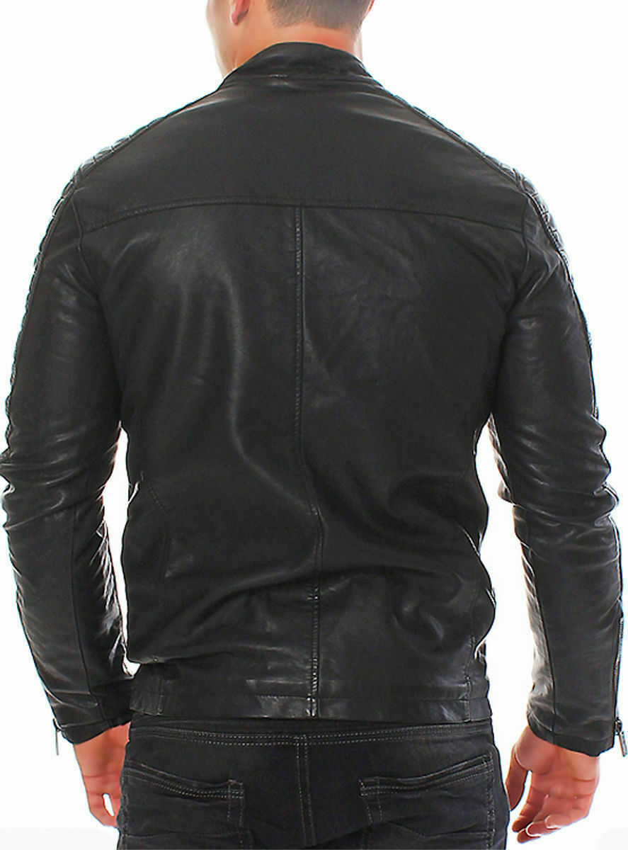 Men Sheep Hide Motorcycle Leather Jacket