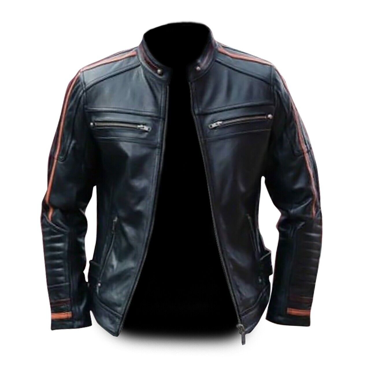 Men's Black Rivet Antique Leather Jacket