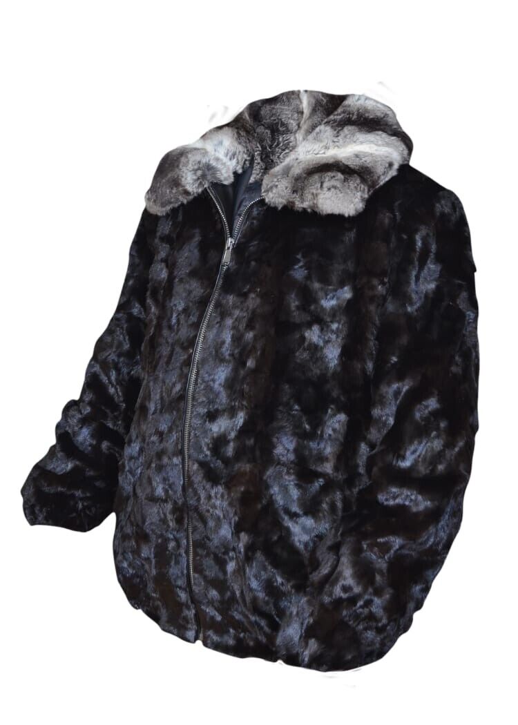 Black Real Mink Fur Jacket For Men