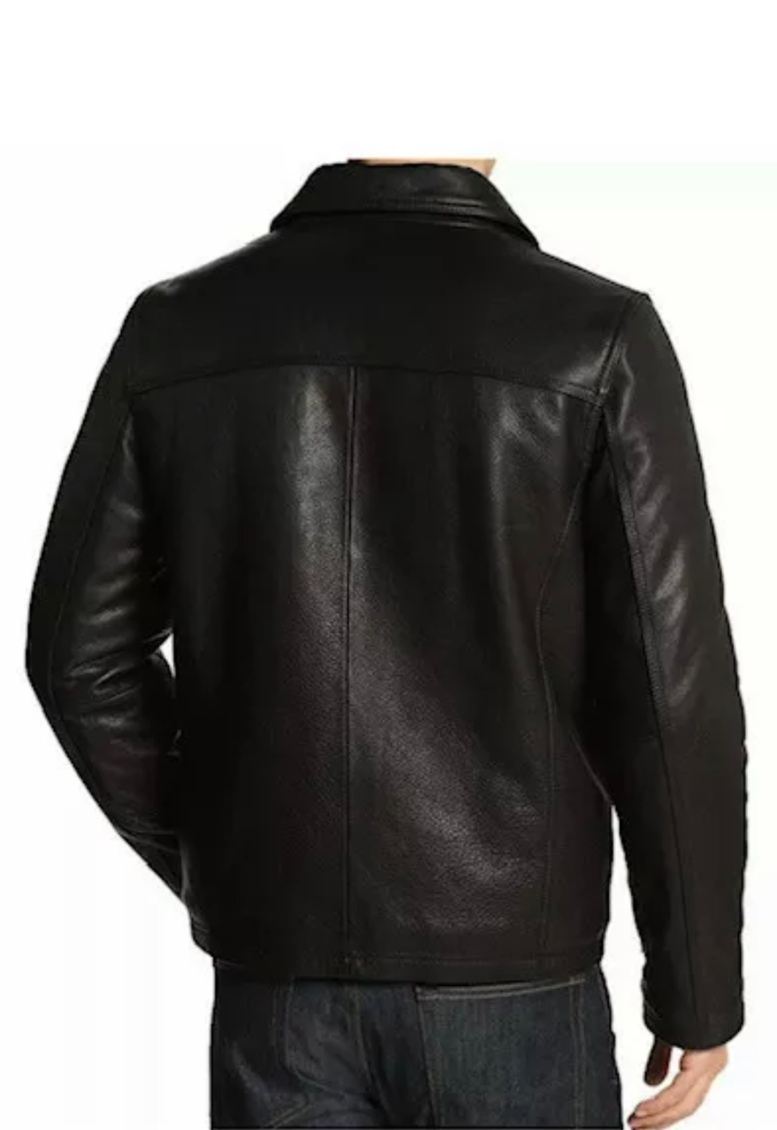 Cafe Racer Bomber Biker Leather Jacket, Back