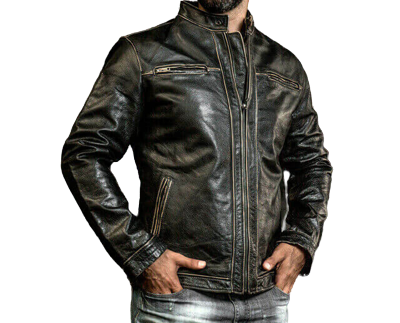 Hudson Black Leather Biker Jacket