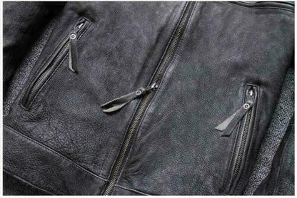 Men's Genuine Leather Motorbike Fashion Jacket