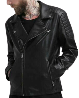 Adam Levine Black Leather Biker Jacket