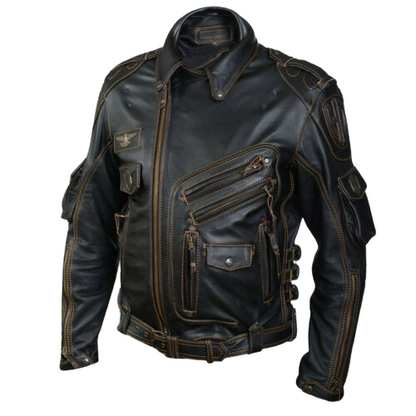 Winter Men's Leather Jacket Fashion Slim Zipper Biker Jacket, Biker Jacket Men